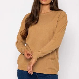 J'aime la Vie Button Detail Knit In Camel*Women Jumpers & Cardigans