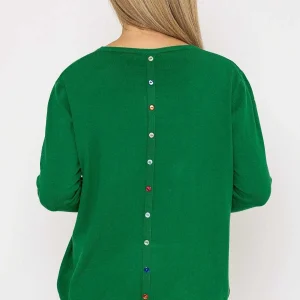 J'aime la Vie Button Detail Knit In Green*Women Jumpers & Cardigans