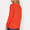 J'aime la Vie Button Detail Knit In Orange*Women Jumpers & Cardigans