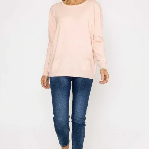 J'aime la Vie Button Detail Knit In Pink*Women Jumpers & Cardigans