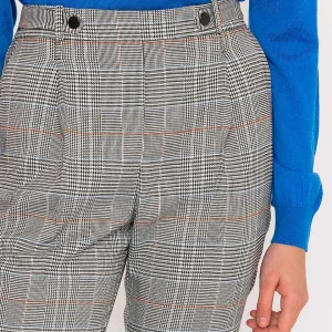 Rowen Avenue Button Detail Tailored Pant In Check Print*Women Jeans & Trousers
