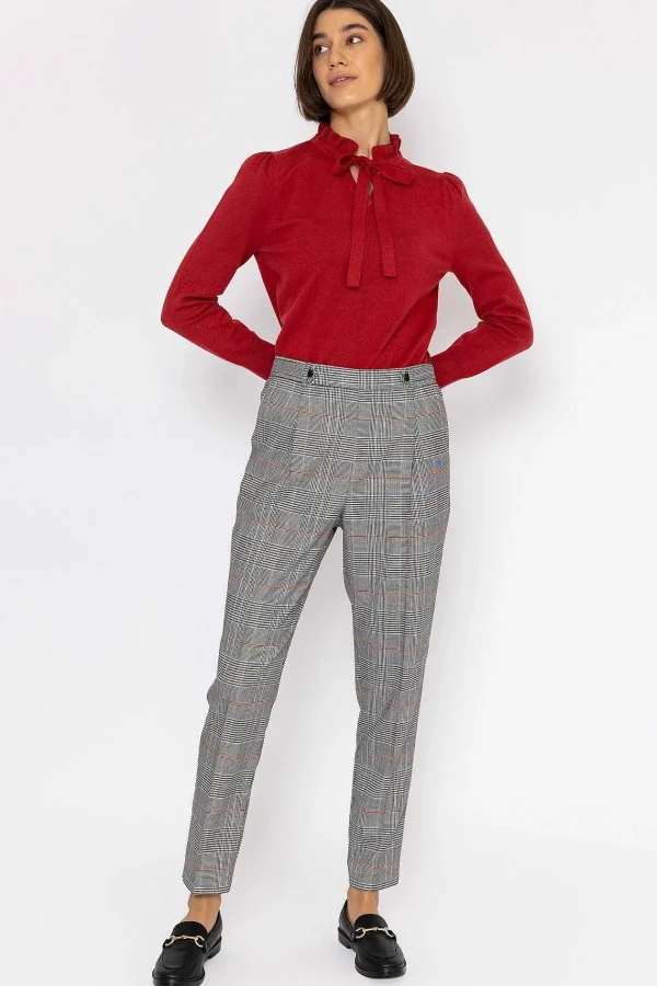 Rowen Avenue Button Detail Tailored Pant In Check Print*Women Jeans & Trousers
