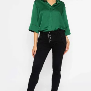 J'aime la Vie Button Front Jeans In Black*Women Jeans & Trousers