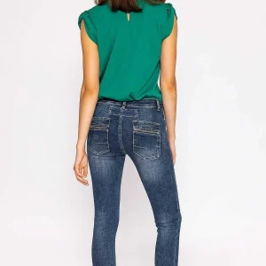 J'aime la Vie Button Front Jeans In Dark Denim*Women Jeans & Trousers