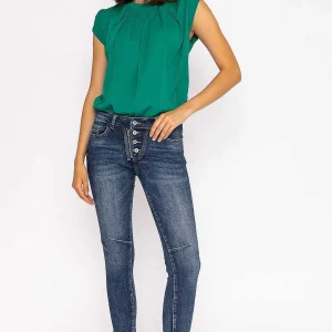 J'aime la Vie Button Front Jeans In Dark Denim*Women Jeans & Trousers