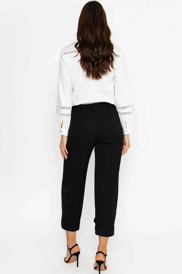 Pala D'oro Button Hem Trousers In Black*Women Jeans & Trousers