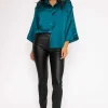 Pala D'oro Button Sleeve Blouse In Teal*Women Tops & Blouses