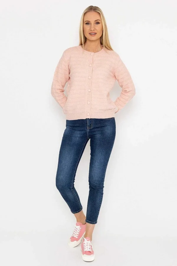 J'aime la Vie Button Up Cardigan In Pink*Women Jumpers & Cardigans