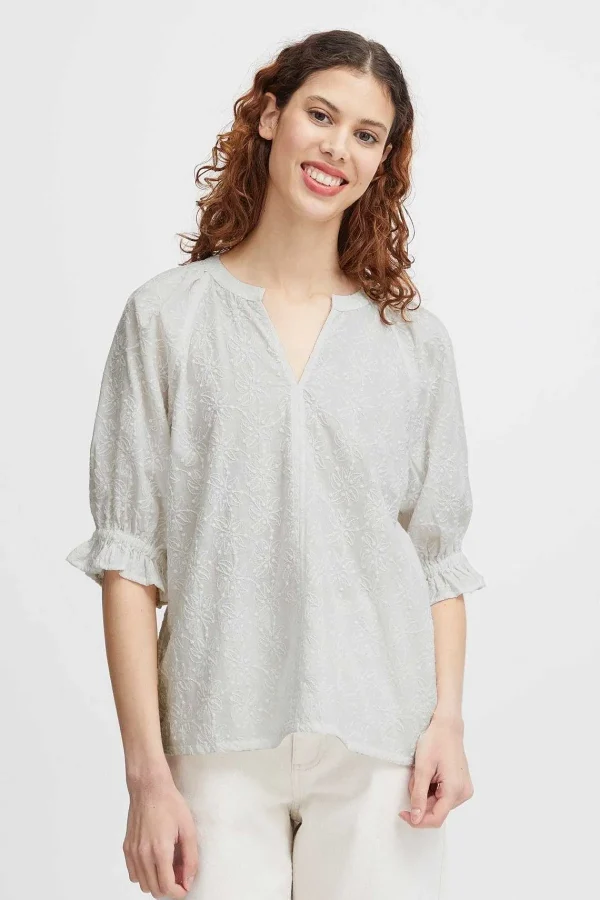 B.Young Bygenna White Cotton Blouse*Women Tops & Blouses