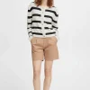 B.Young Bymocca Cream Striped Cardigan*Women Jumpers & Cardigans