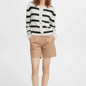 B.Young Bymocca Cream Striped Cardigan*Women Jumpers & Cardigans