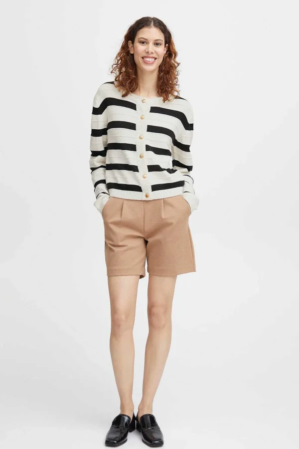 B.Young Bymocca Cream Striped Cardigan*Women Jumpers & Cardigans