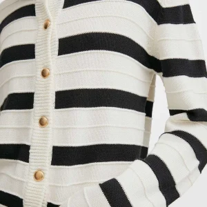 B.Young Bymocca Cream Striped Cardigan*Women Jumpers & Cardigans