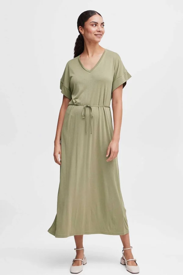 B.Young Bypireni Khaki Green Midi Dress*Women Dresses & Jumpsuits