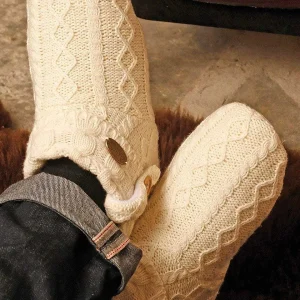 Aran Woollen Mills Cable Knit Boot Slippers*Women Nightwear