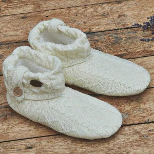 Aran Woollen Mills Cable Knit Boot Slippers*Women Nightwear