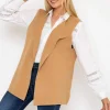 J'aime la Vie Camel Knit Waistcoat*Women Jumpers & Cardigans