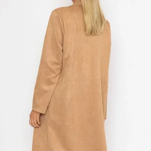 Pala D'oro Camel Long Suede Coat*Women Coats & Jackets