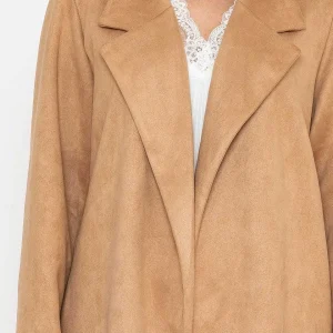 Pala D'oro Camel Long Suede Coat*Women Coats & Jackets