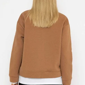 Pala D'oro Camel Sweatshirt With White Insert*Women Hoodies & Sweatshirts