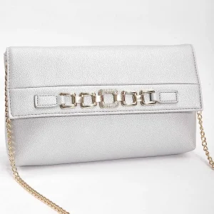 SOUL Accessories Chain Detail Clutch In Silver* Accessories