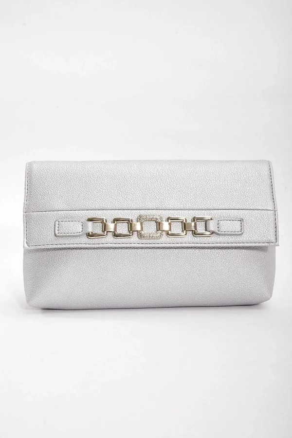 SOUL Accessories Chain Detail Clutch In Silver* Accessories