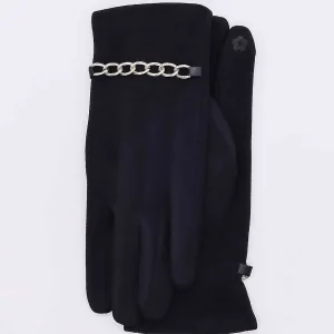 SOUL Accessories Chain Detail Glove In Black* Gloves