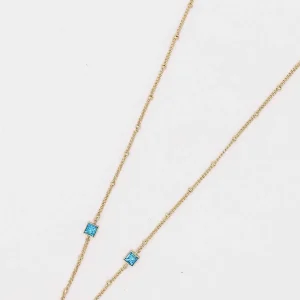 Joularie Chain With Aqua Square Detailing* Necklaces