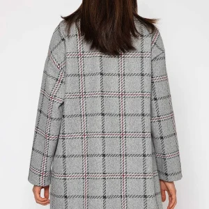 Pala D'oro Check Coat In Grey*Women Coats & Jackets