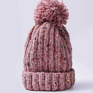 SOUL Accessories Chenille Contrast Beanie In Pink* Hats