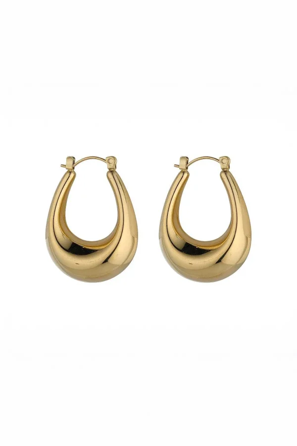 Knight & Day Chunky Gold Oval Hoop Earrings* Earrings