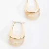 Soul Jewellery Chunky Hoop Earrings With Cream Stone* Earrings