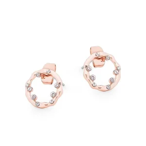 Tipperary Crystal Jewellery Circle Inset Earrings In Rose Gold* Her