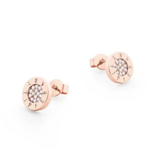 Tipperary Crystal Jewellery Circle Pave Rose Gold Stud Earrings* Boxed Gifts