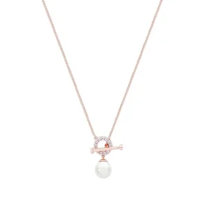 Tipperary Crystal Jewellery Circle T-Bar Necklace In Rose Gold* Boxed Gifts