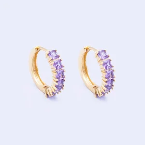 Knight & Day Classic Amethyst Hoops* Boxed Gifts