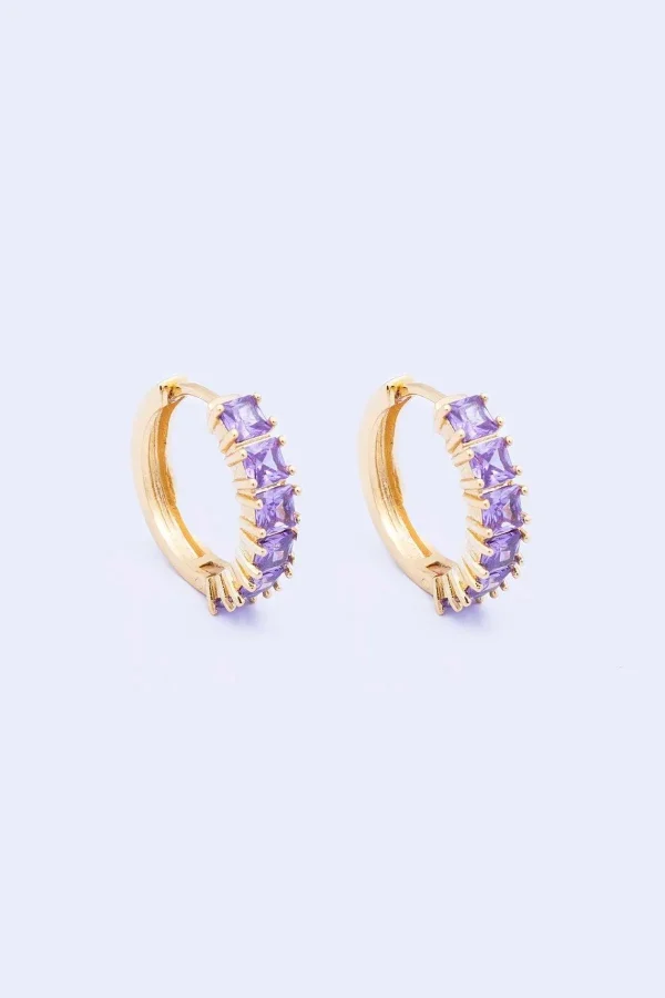 Knight & Day Classic Amethyst Hoops* Boxed Gifts