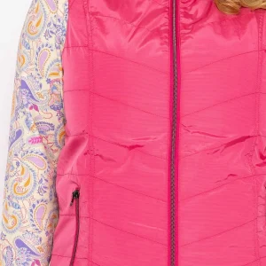 Ulla Popken Classic Fit Decorative Seam Gilet In Pink*Women Coats & Jackets