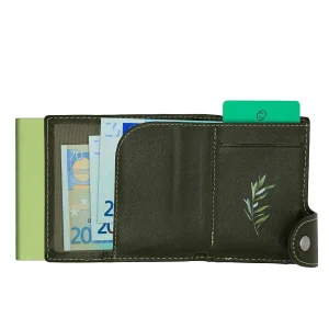 C-Secure Classic Leather Coin Holder In Green* Him