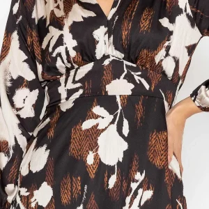 Pala D'oro Cliodhna Brown Printed Midi Dress*Women Dresses & Jumpsuits
