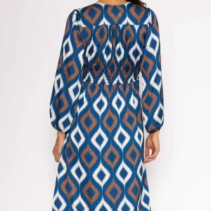 Pala D'oro Cliodhna Navy Printed Midi Dress* Sale Dresses