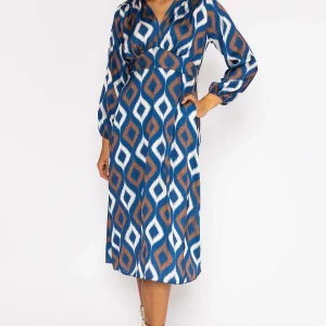 Pala D'oro Cliodhna Navy Printed Midi Dress* Sale Dresses