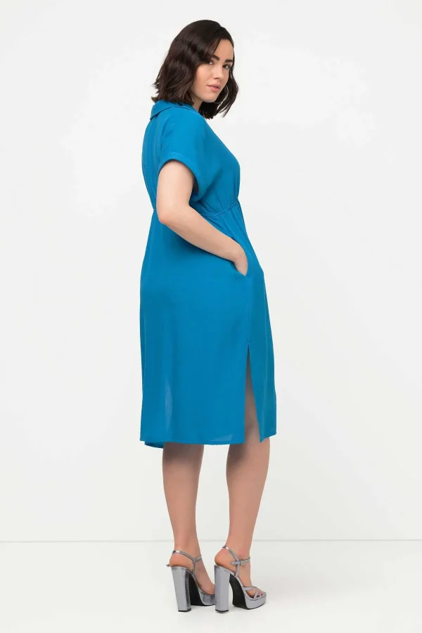 Ulla Popken Collar Knee Length Dress In Blue*Women Dresses & Jumpsuits