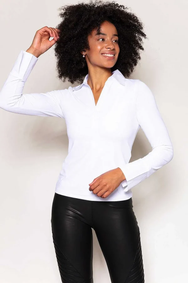 J'aime la Vie Collar Shirt In White*Women Tops & Blouses