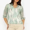 Pala D'oro Collarless Blouse In Khaki*Women Tops & Blouses