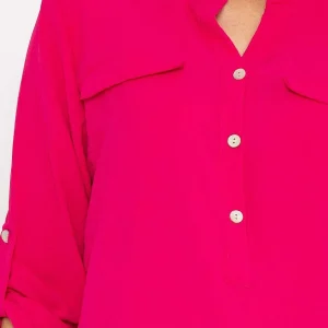 Pala D'oro Collarless Shirt In Pink*Women Tops & Blouses