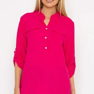 Pala D'oro Collarless Shirt In Pink*Women Tops & Blouses