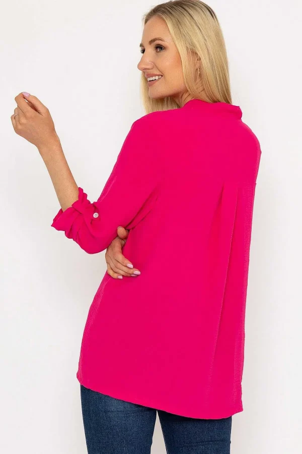 Pala D'oro Collarless Shirt In Pink*Women Tops & Blouses