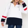 West Quay Colour Block Half Zip Hooded Sweatshirt In White*Women Hoodies & Sweatshirts