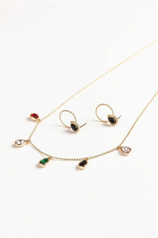 Joularie Coloured Teardrop Chain* Necklaces